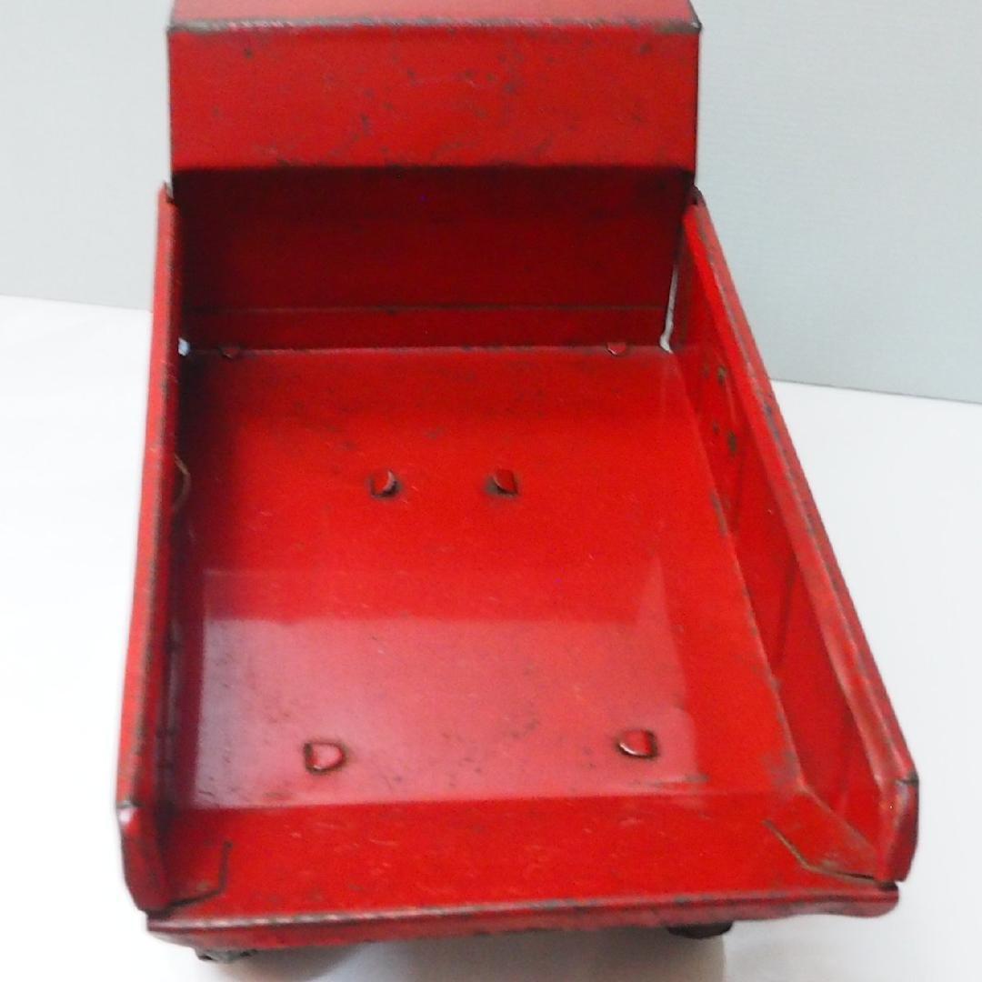 マルサン【ジャイアント三輪ダンプ トラック 水色/赤】ブリキ自動車TIN【箱無】