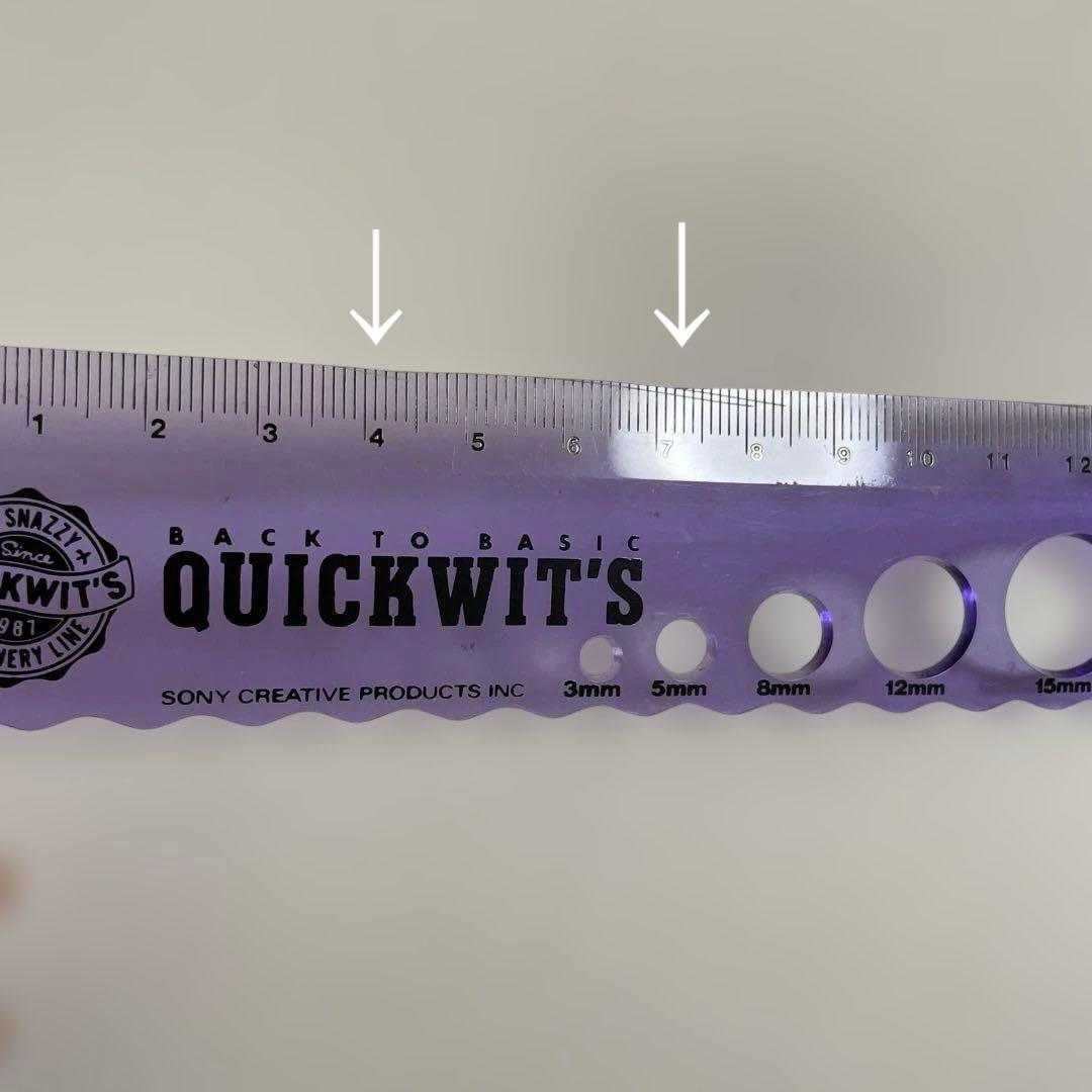 【匿名配送】QUICKWITS 紫色 定規　ものさし　 文房具　1987