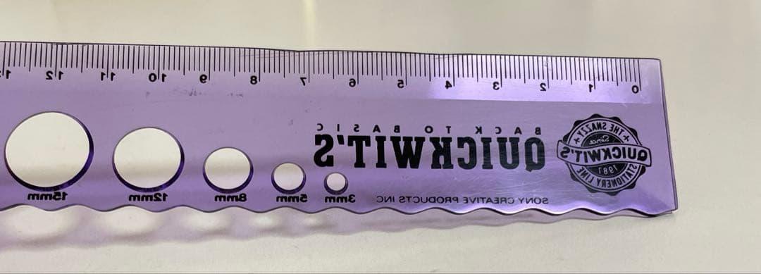 【匿名配送】QUICKWITS 紫色 定規　ものさし　 文房具　1987