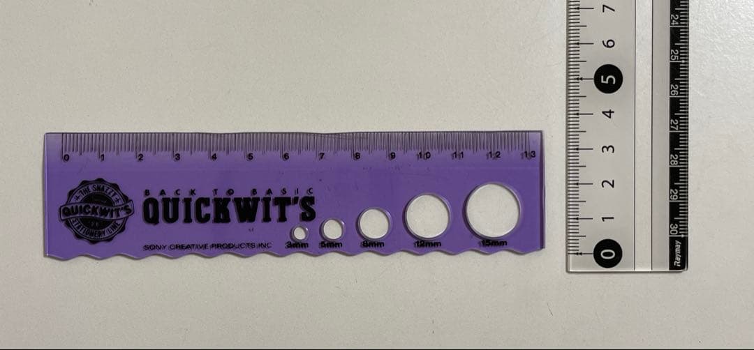 【匿名配送】QUICKWITS 紫色 定規　ものさし　 文房具　1987