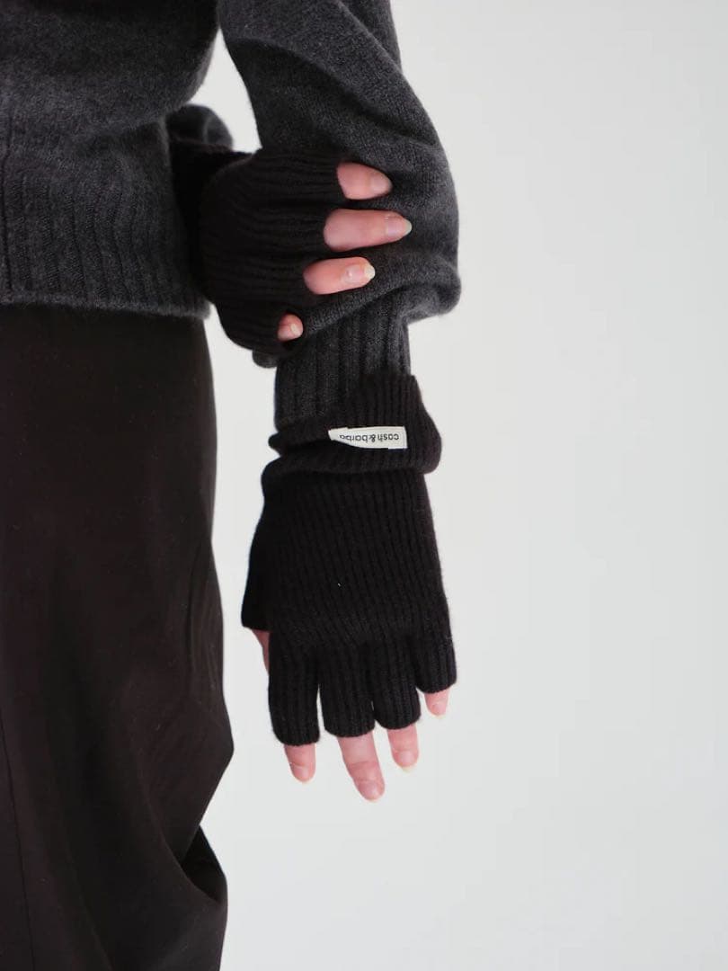 cash&barba Cash Baby Open Finger Glove 黒