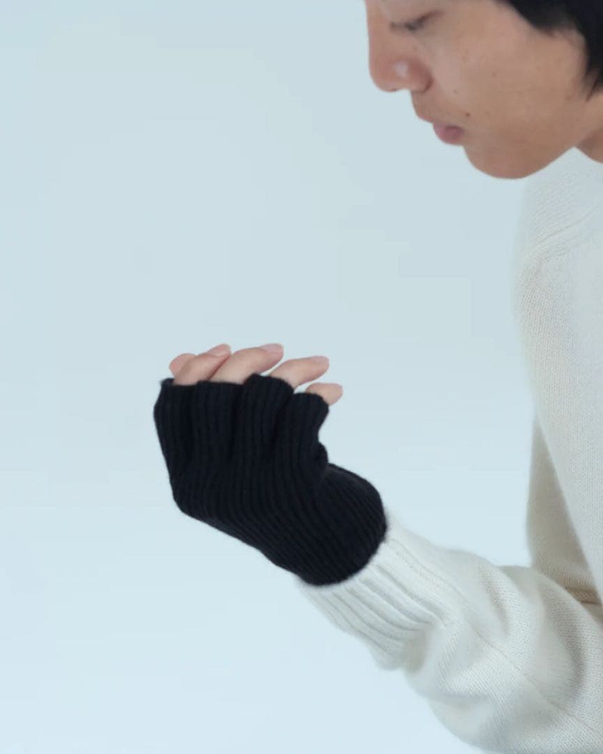 cash&barba Cash Baby Open Finger Glove 黒