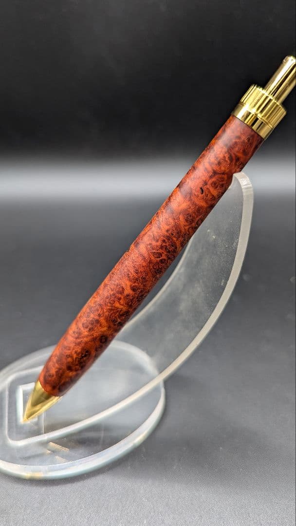 456ペン工房翌檜　極上　本花梨瘤杢　木軸シャーペン　ボールペン