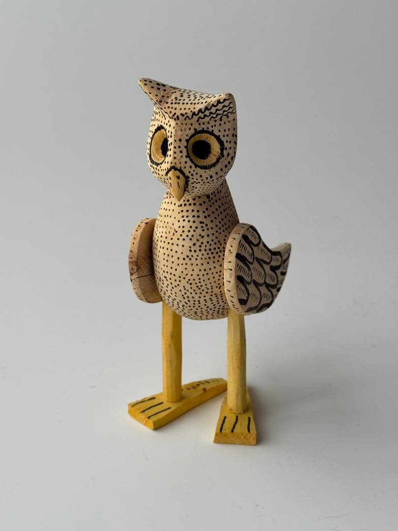 メキシコ オアハカ フクロウ ミミズク ウッドカービング 木製 置物