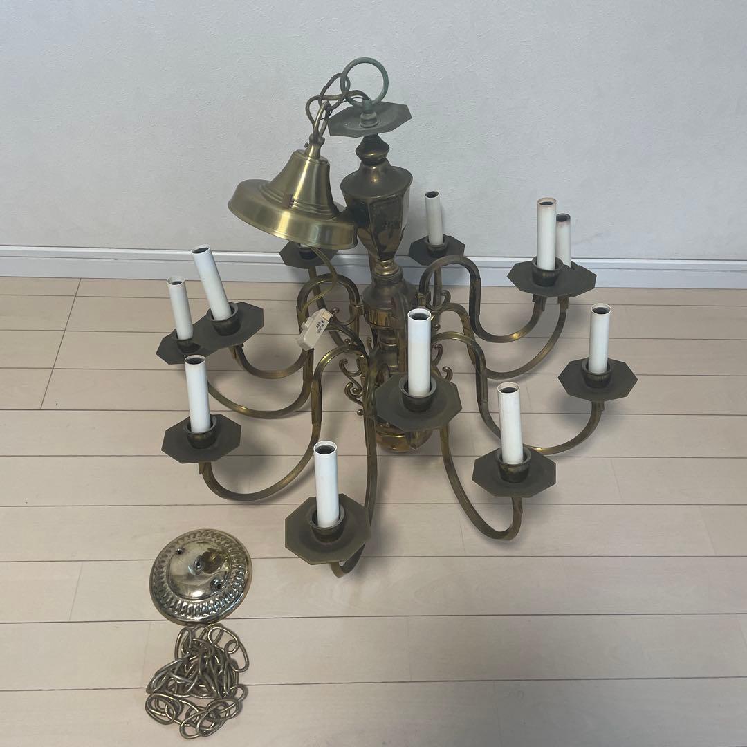 アメリカ製 ビンテージ 真鍮シャンデリア12灯