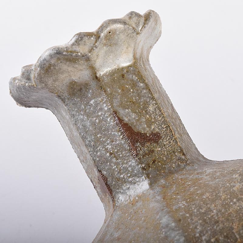 萬古焼　山本広巳作　輪花口　八角花入　共布共箱　V　R7981