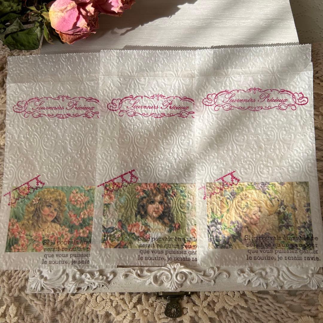 〜アンティーク少女のコラージュB♡カラースタンプ〜グラシン封筒♡おすそ分け♡