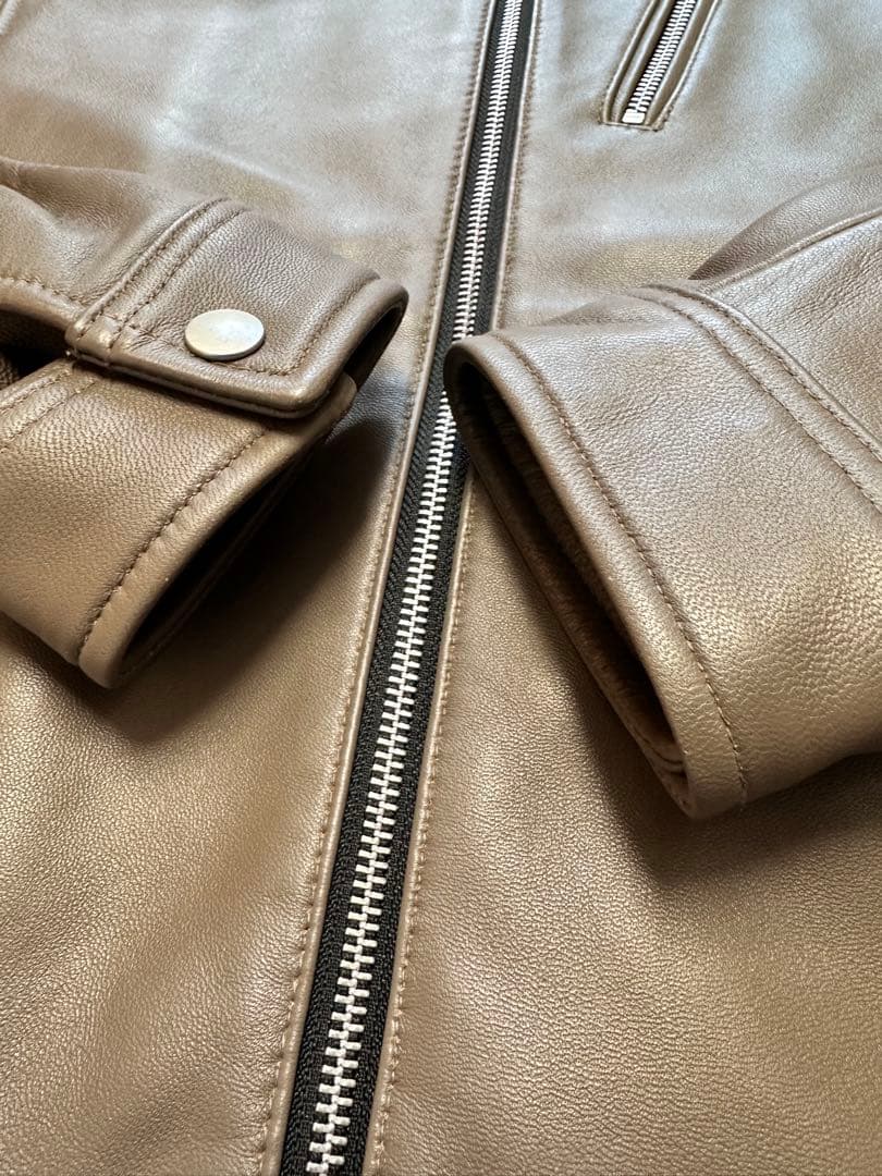 M希少！新品同様！メンズビギ ラトルトラップ 本革シングルライダース ラムレザー