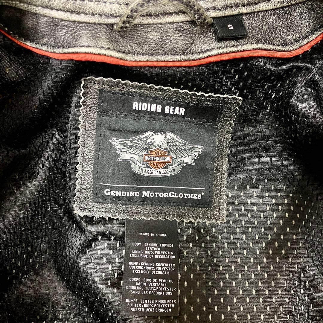 ハーレーダビッドソン レザージャケット シングル ライダース グランジ Y2K