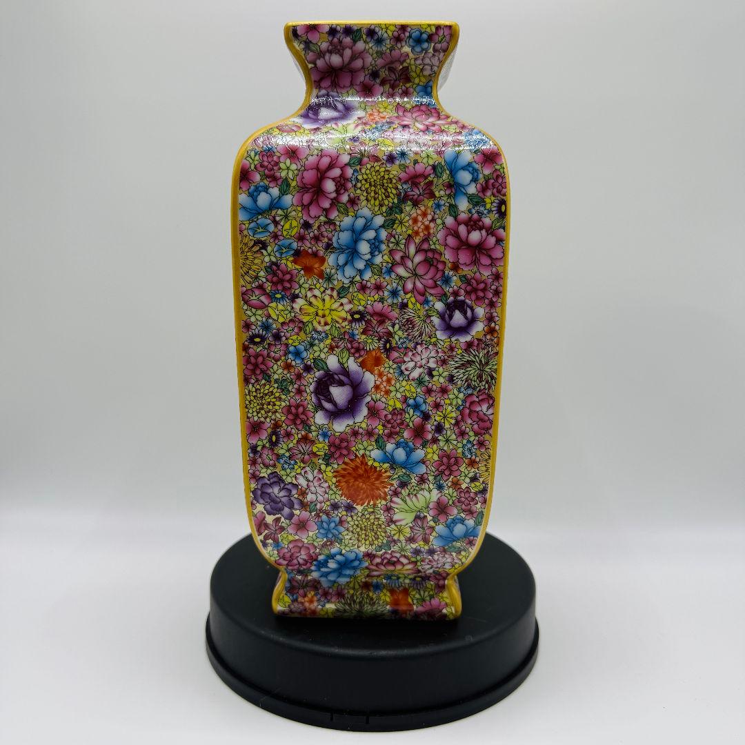 R108 万華彩蒔絵 花瓶（かびん）陶磁器 アンティーク