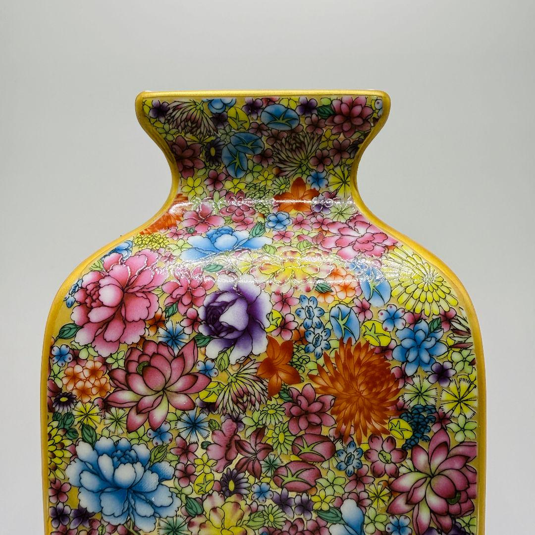 R108 万華彩蒔絵 花瓶（かびん）陶磁器 アンティーク