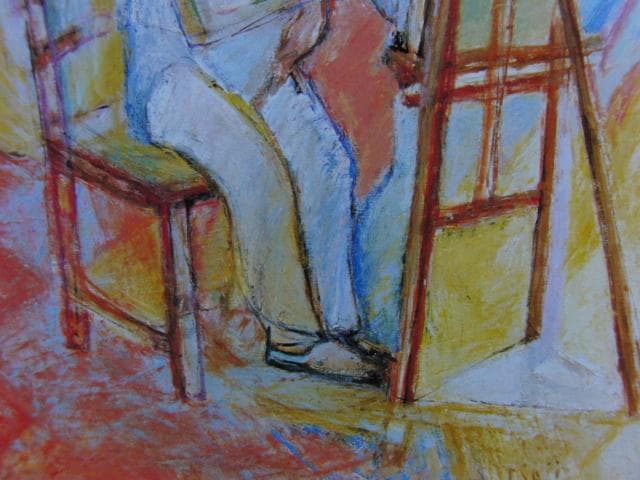 辻親造、室内の人、希少な画集より、新品高級額・額装付