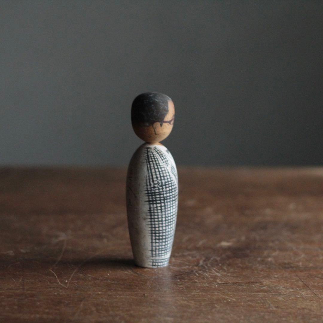 似顔絵こけし No.6 弔い 昭和37年 木偶 古道具 アンティーク