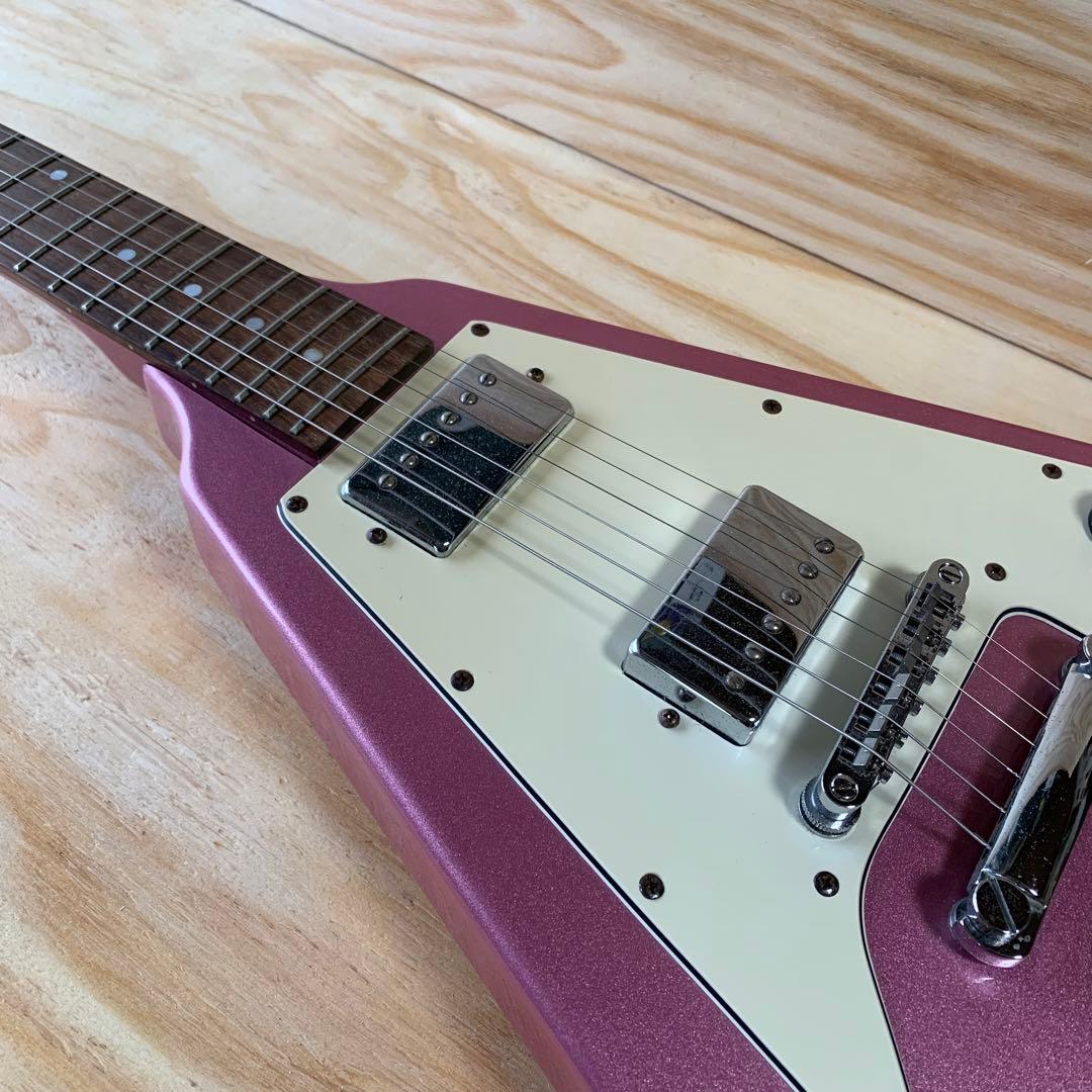 Photogenic フライングV エレキギター ラメピンク