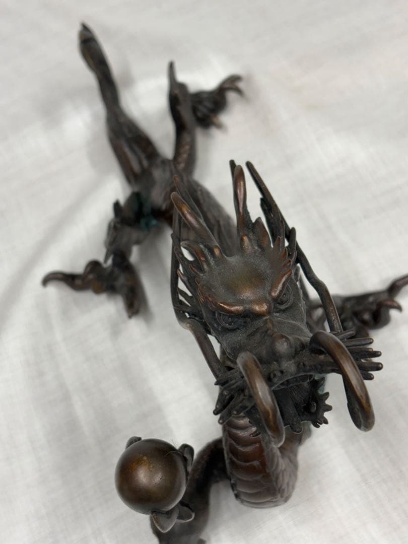 青銅　銅　龍　オブジェ　置物　アンティーク　骨董品