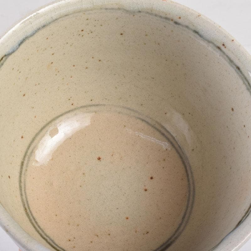 茶道具　八幡窯造　安南染付　花草文　茶碗　共箱　C　8403