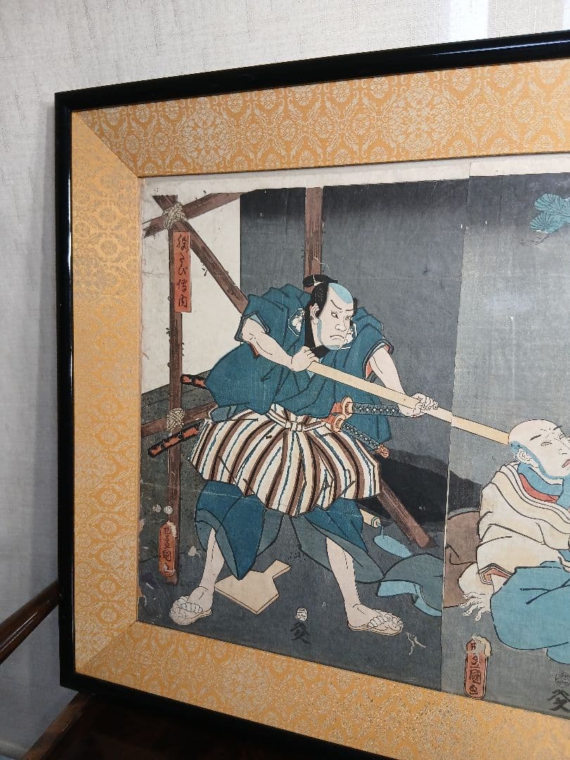 木版画額縁2、浮世絵、歌舞伎、