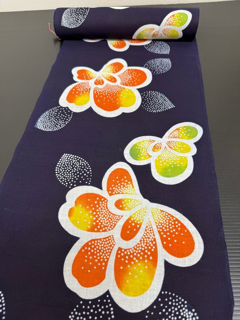 136)浴衣　反物　5点セット　綿　着尺