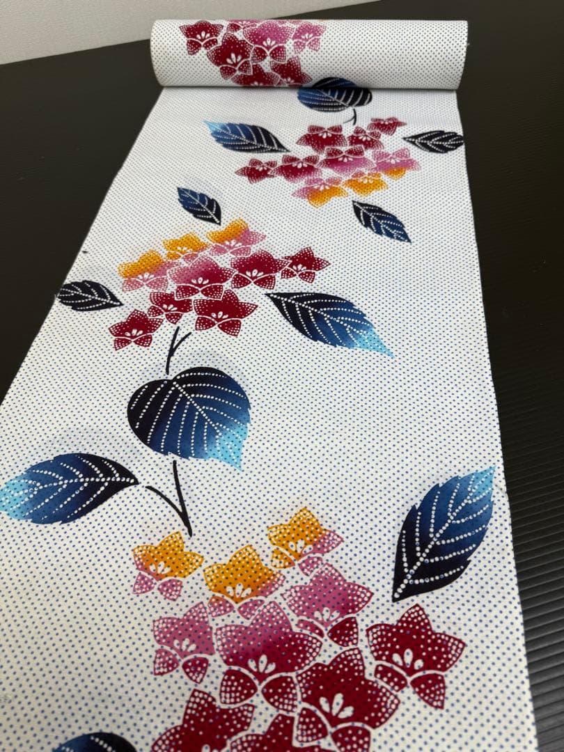 136)浴衣　反物　5点セット　綿　着尺