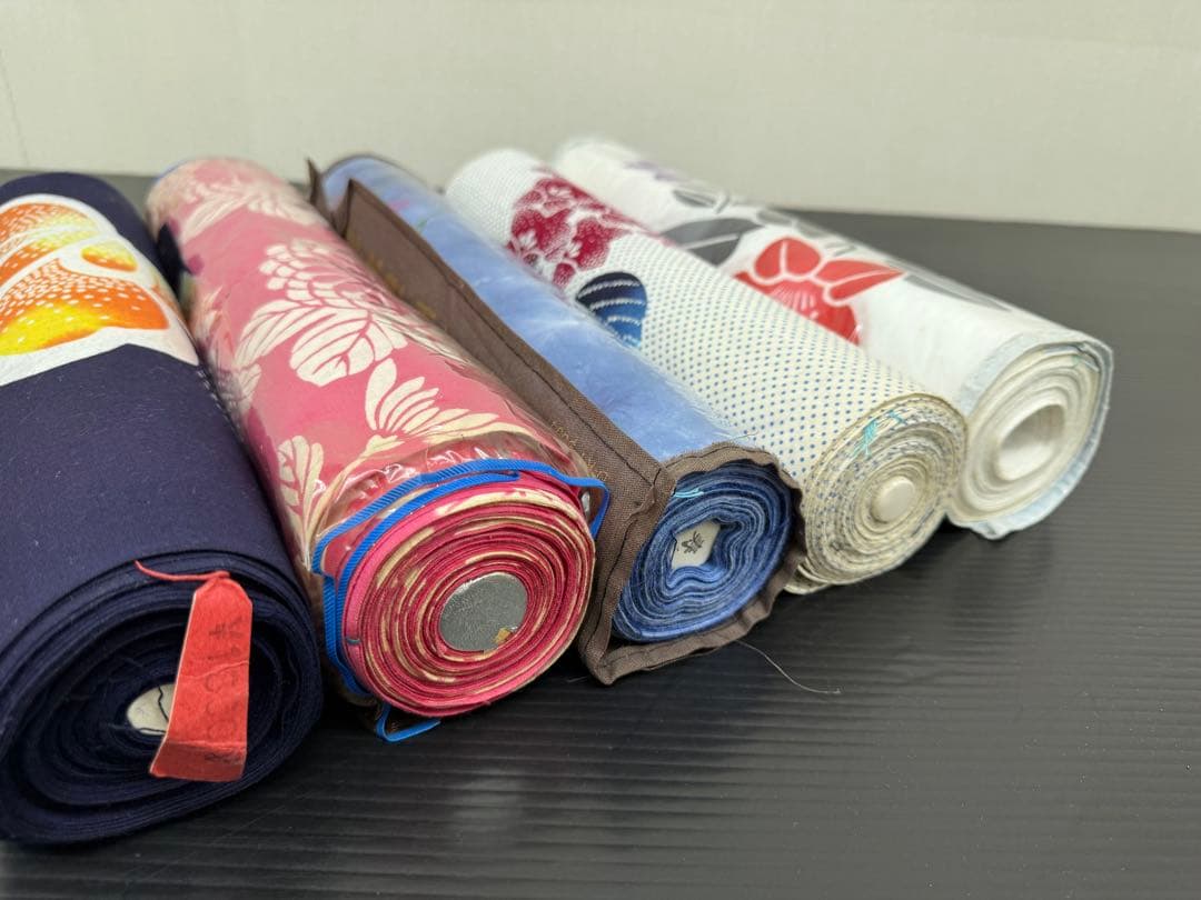 136)浴衣　反物　5点セット　綿　着尺