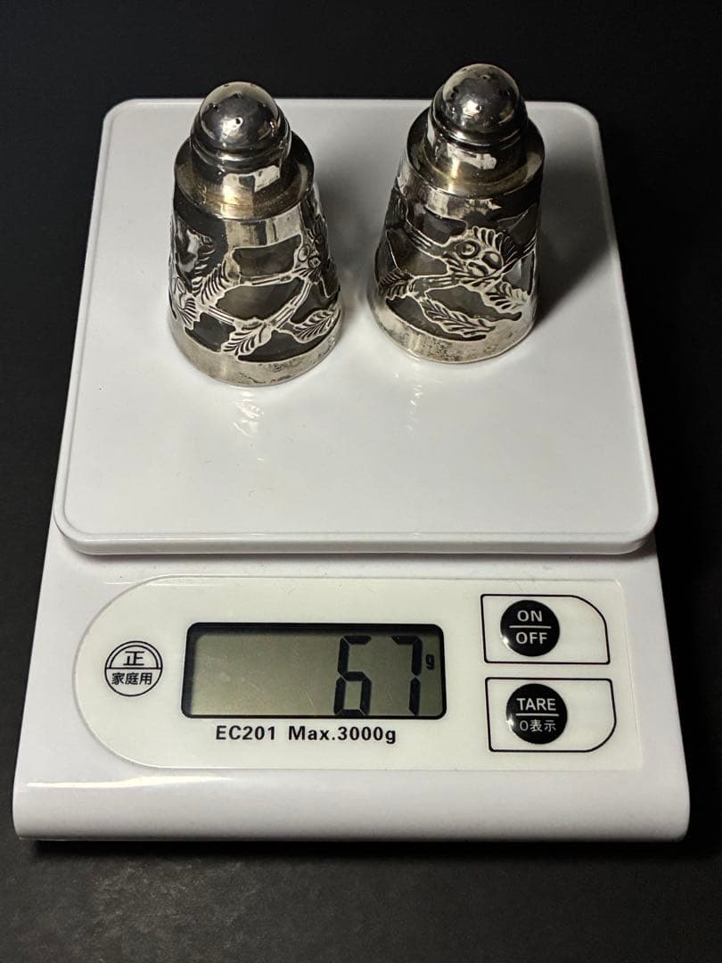 スターリングシルバー925調味料入れ 2点セットメキシカンシルバー約67g