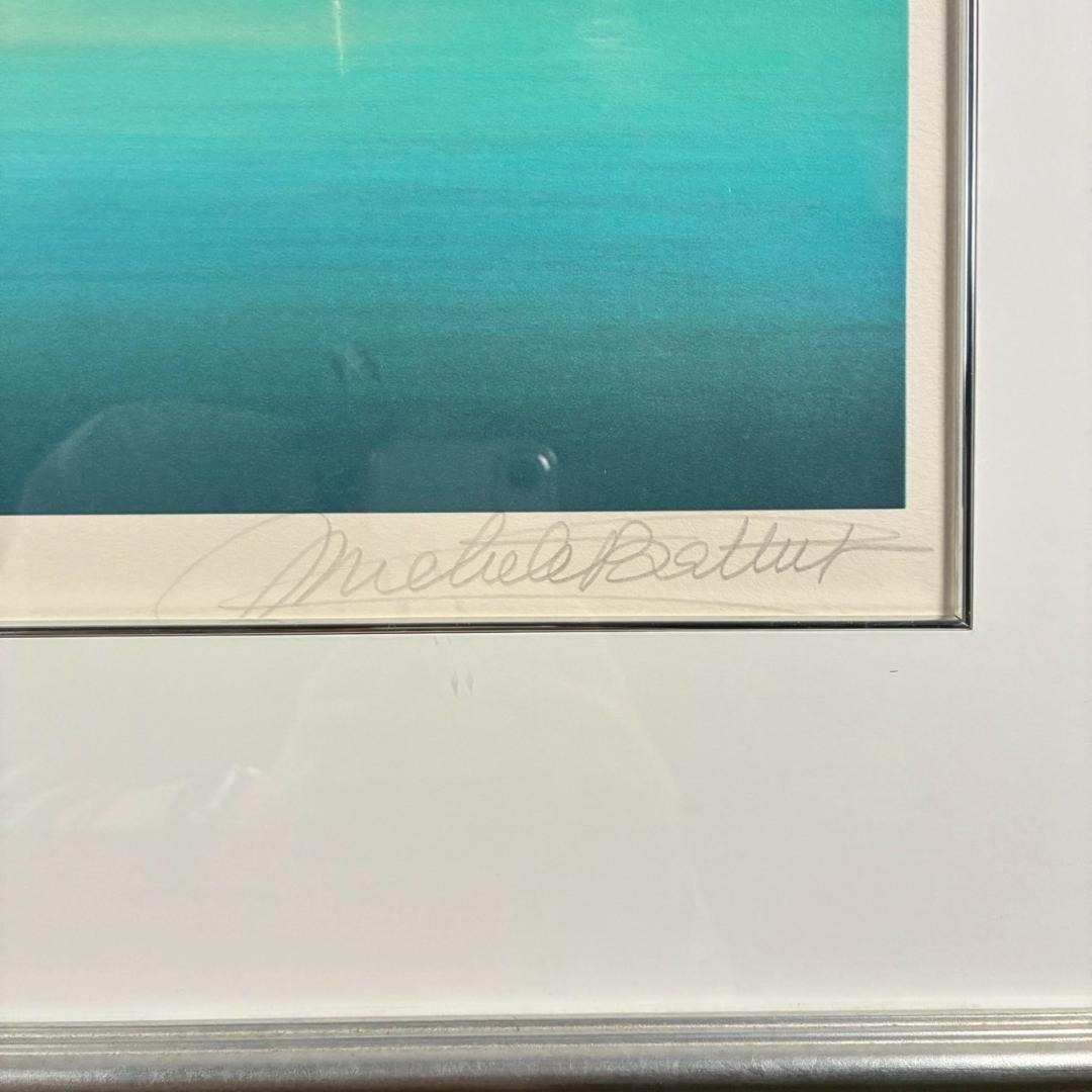 美品 ミッシェル・バテュ「トロピカル」リトグラフ 直筆サイン入 海の風景画