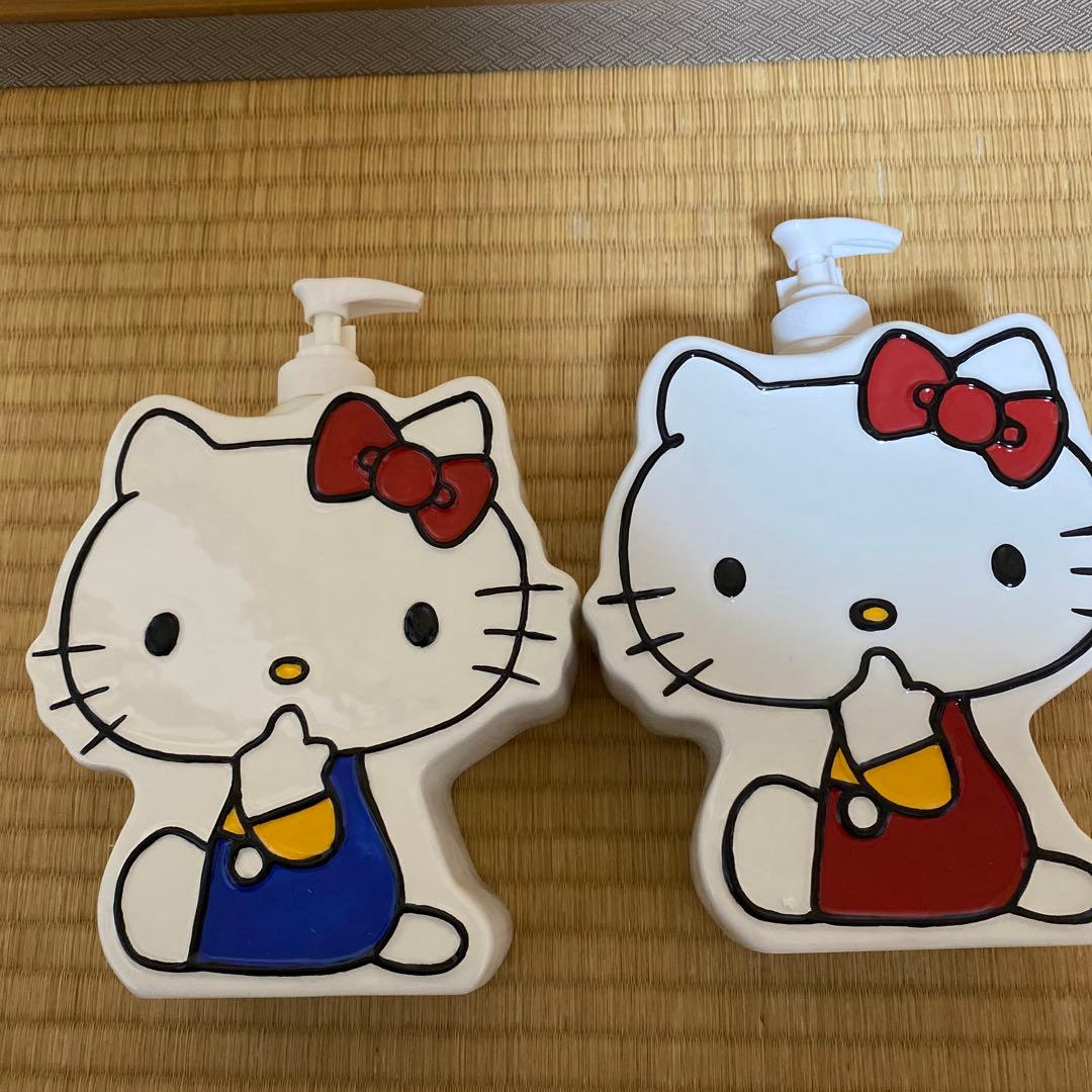 超レア！レトロキティ陶器シャンプーボトル　赤　青セット