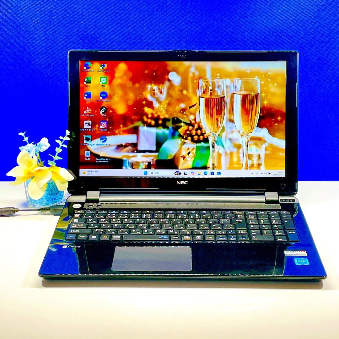 美品✨すぐ使える✨快適SSD✨Windows11✨NECノートパソコンカメラ薄型
