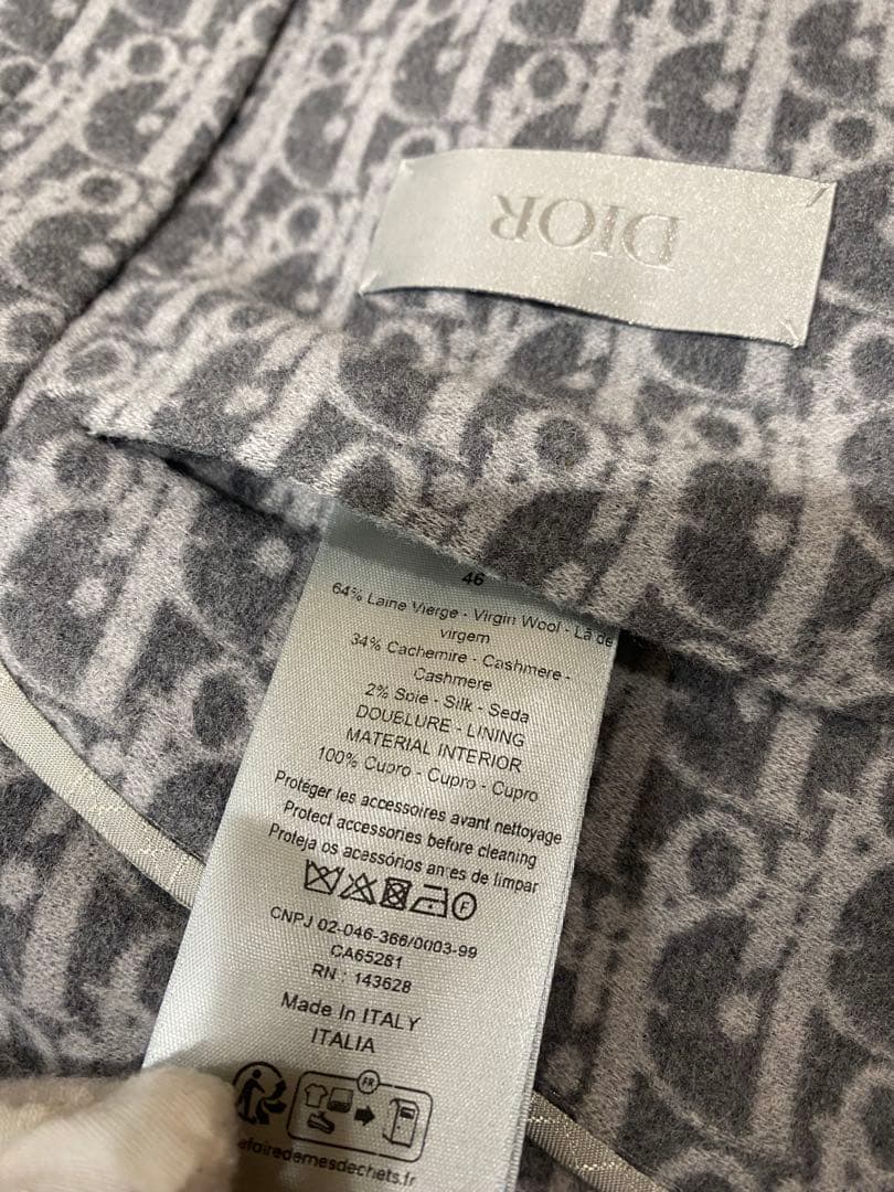 現行品　定価67万　試着 ディオール　ワークウェア ジャケット カシミヤ・シルク