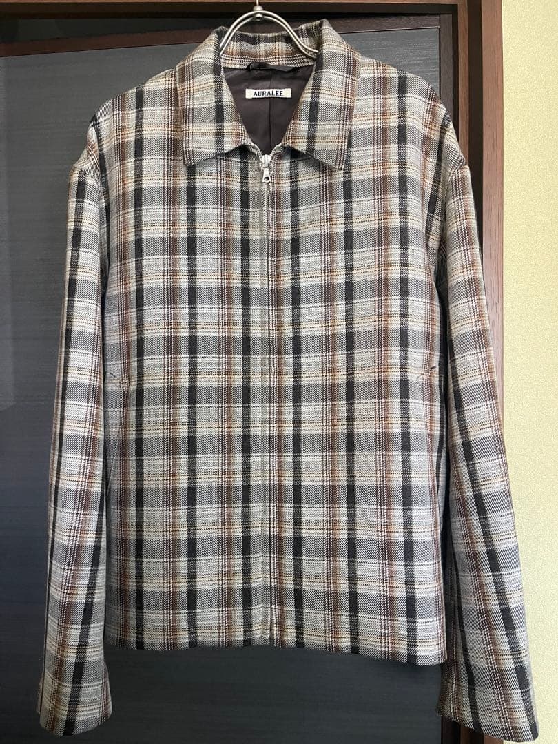 AURALEE チェック柄 ジップアップジャケット