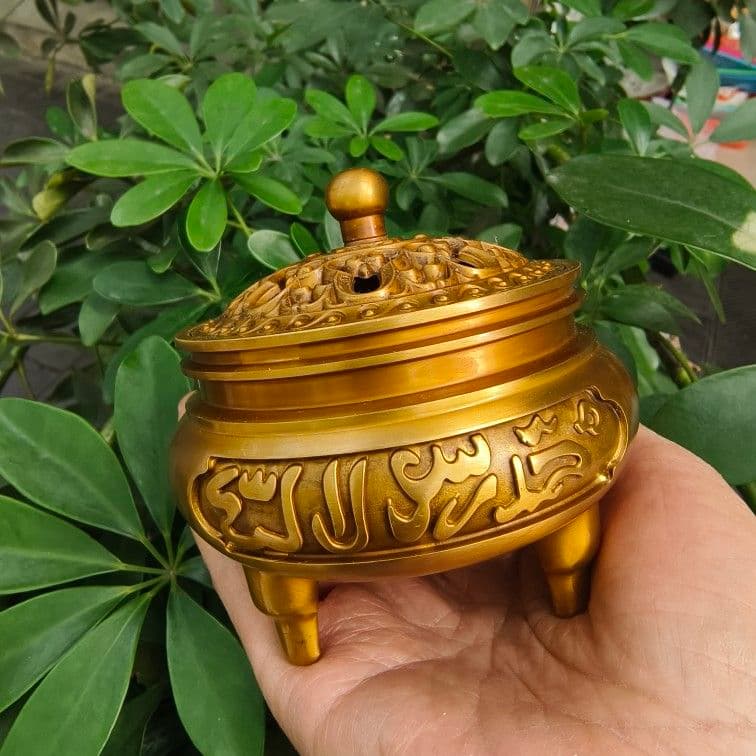 銅製 回紋香炉 檀香炉 盤香炉 茶道香炉 装飾品 工芸品 置物