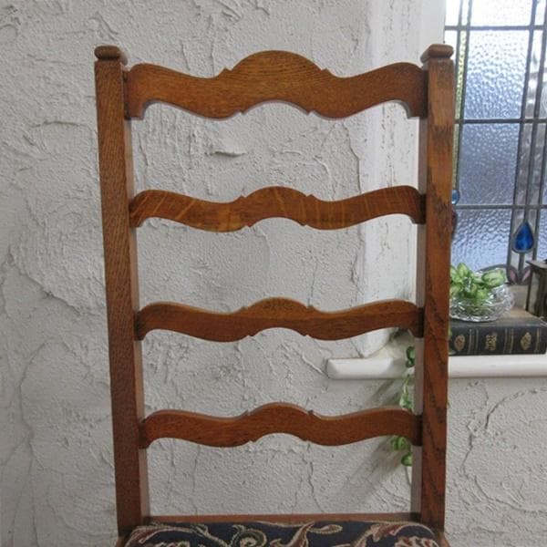 イギリス アンティーク 家具 ダイニングチェア ラダーバック 英国 4128e