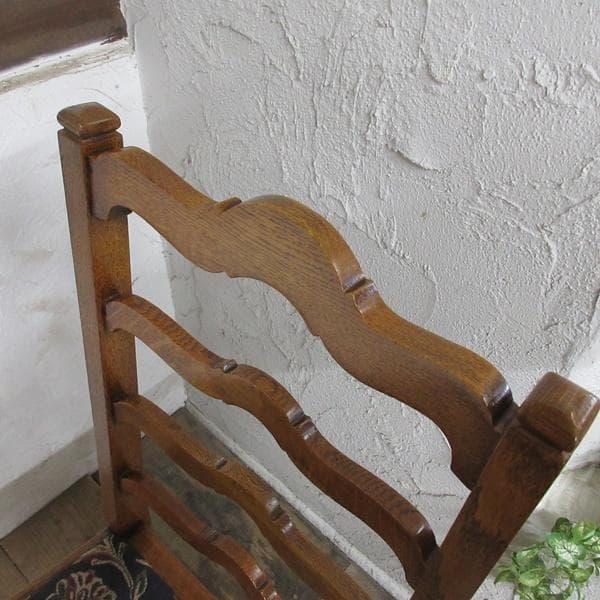 イギリス アンティーク 家具 ダイニングチェア ラダーバック 英国 4128e