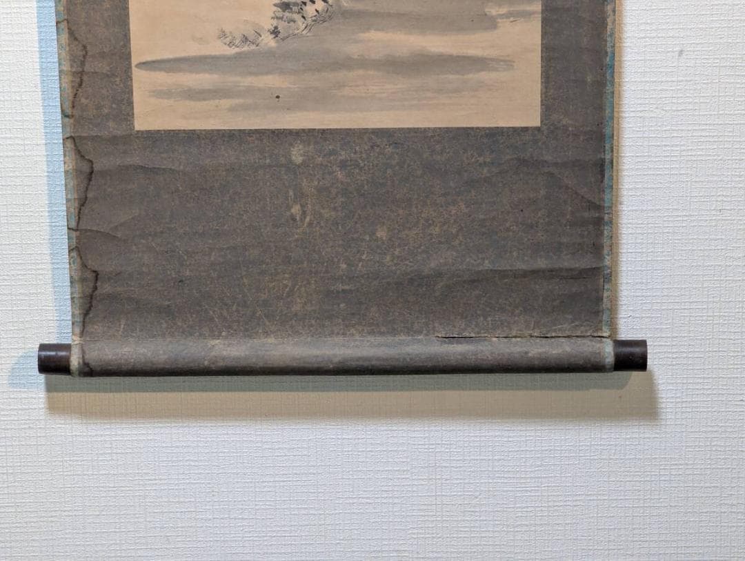 【真作】掛軸　雲嶺幽居図　静謐な墨の世界に浸る一幅　合箱入　T137