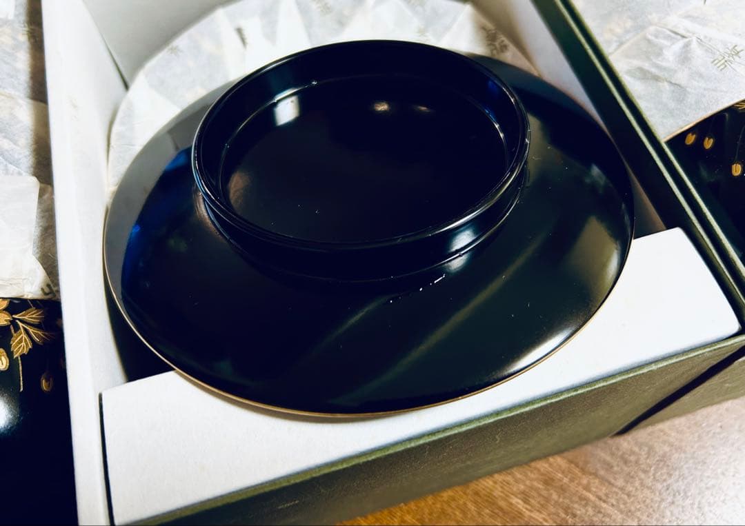 金沢　中山塗器　揃黒元禄 金彩蒔絵 漆器　15点セット