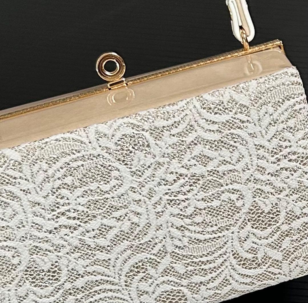 ponta ☆彡ホワイトレースハンドバッグと草履セット