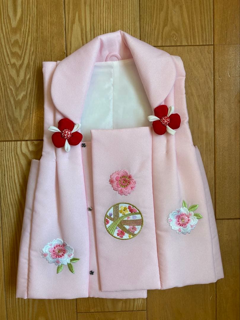 七五三用 花柄 ピンク 着物