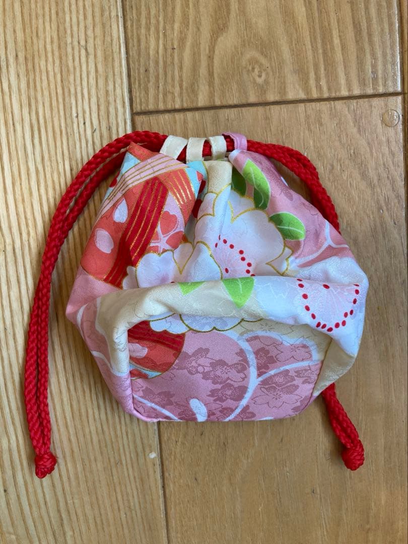 七五三用 花柄 ピンク 着物