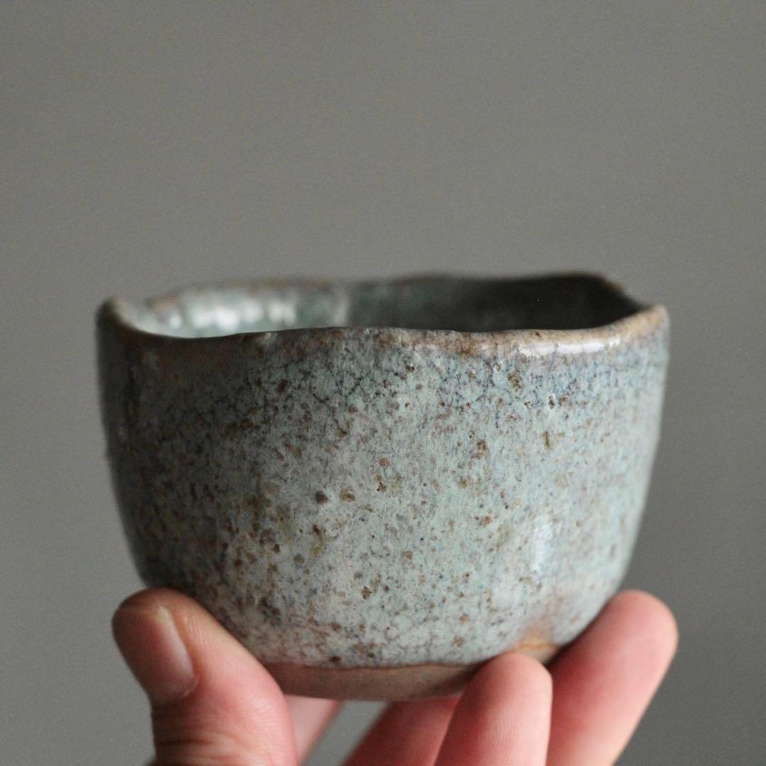 美しい 斑釉 小碗 大ぶり ぐい呑み 古道具 アンティーク