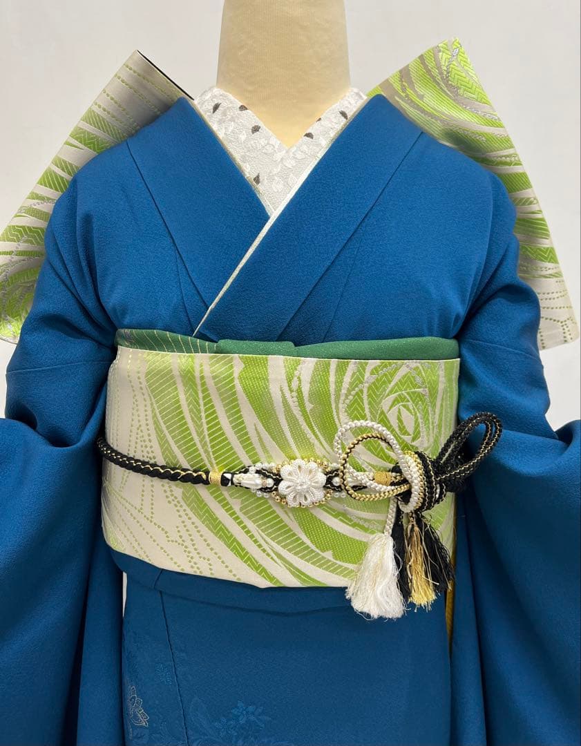 振り袖　フルセット　別誂長襦袢　高級寿光織　寛斎　落款　無地　パーティー　599