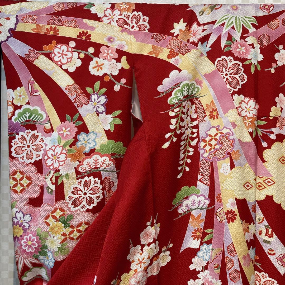 華やか！　振袖　赤　古典　Mサイズ