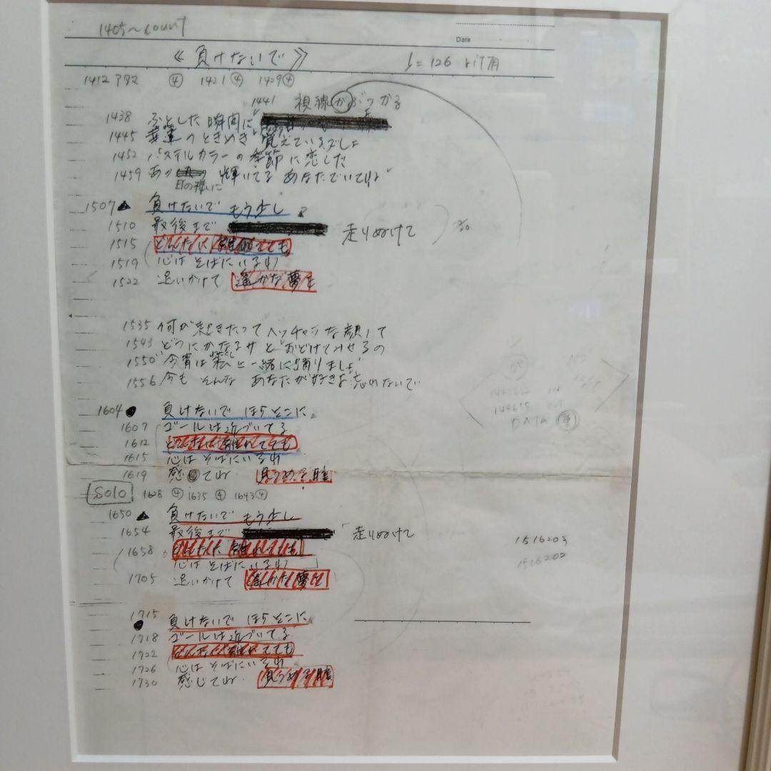 r*d様 ZARD 負けないで (直筆歌詞)レプリカ品 、シリアルNO.有(専用