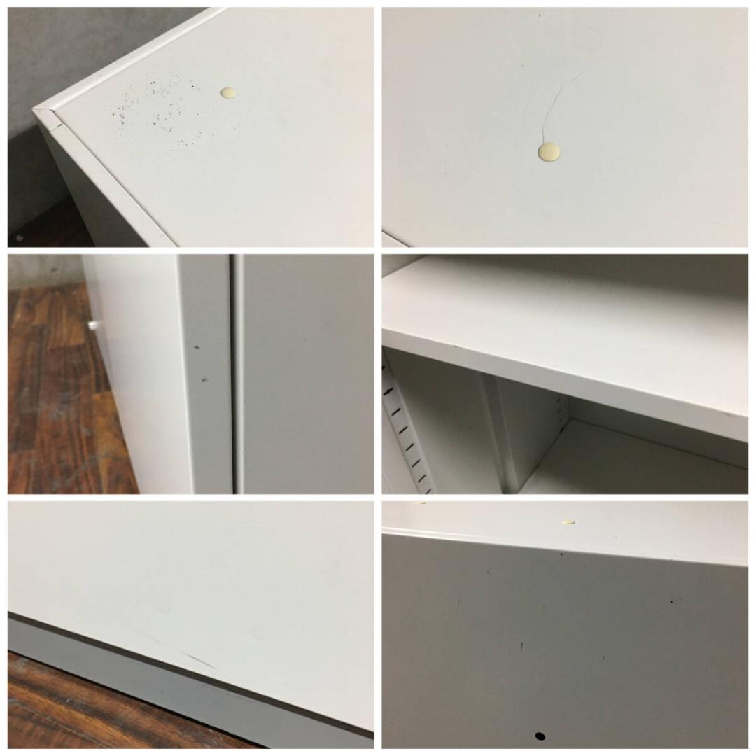 INABA イナバ 両開き書庫 鍵付 W90×D46×H106cm 3段収納