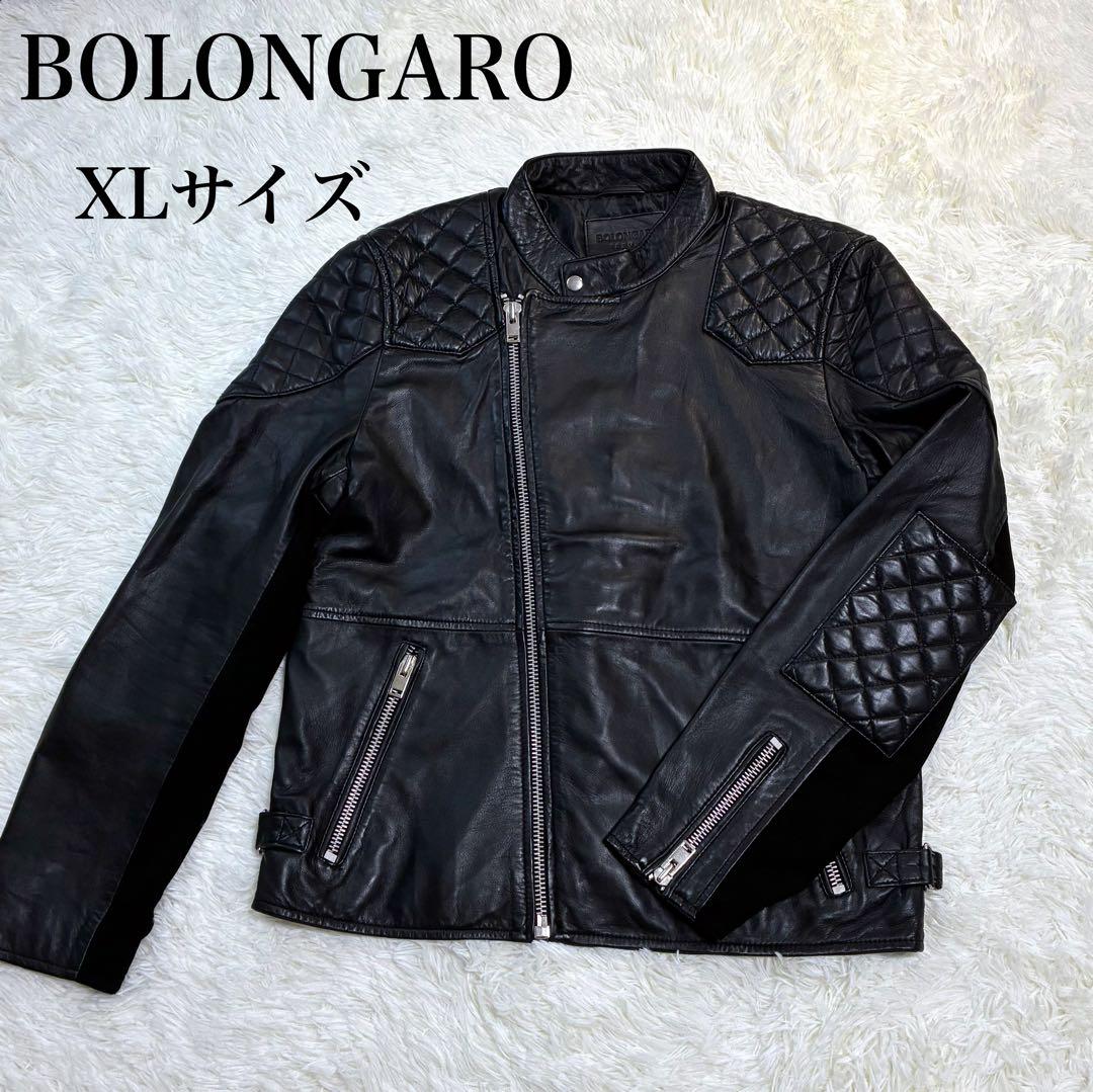 ボロンガロトレヴァー ライダース ジャケット セミダブル XL ラムレザー 黒