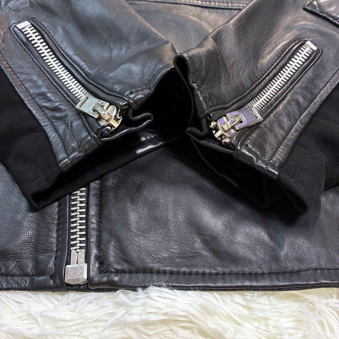 ボロンガロトレヴァー ライダース ジャケット セミダブル XL ラムレザー 黒