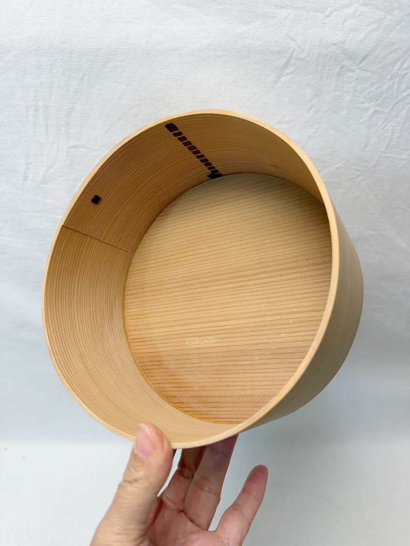 未使用 茶道具 曲物師 旭 明山作 曲建水 曲わっぱ 刻印有 元箱