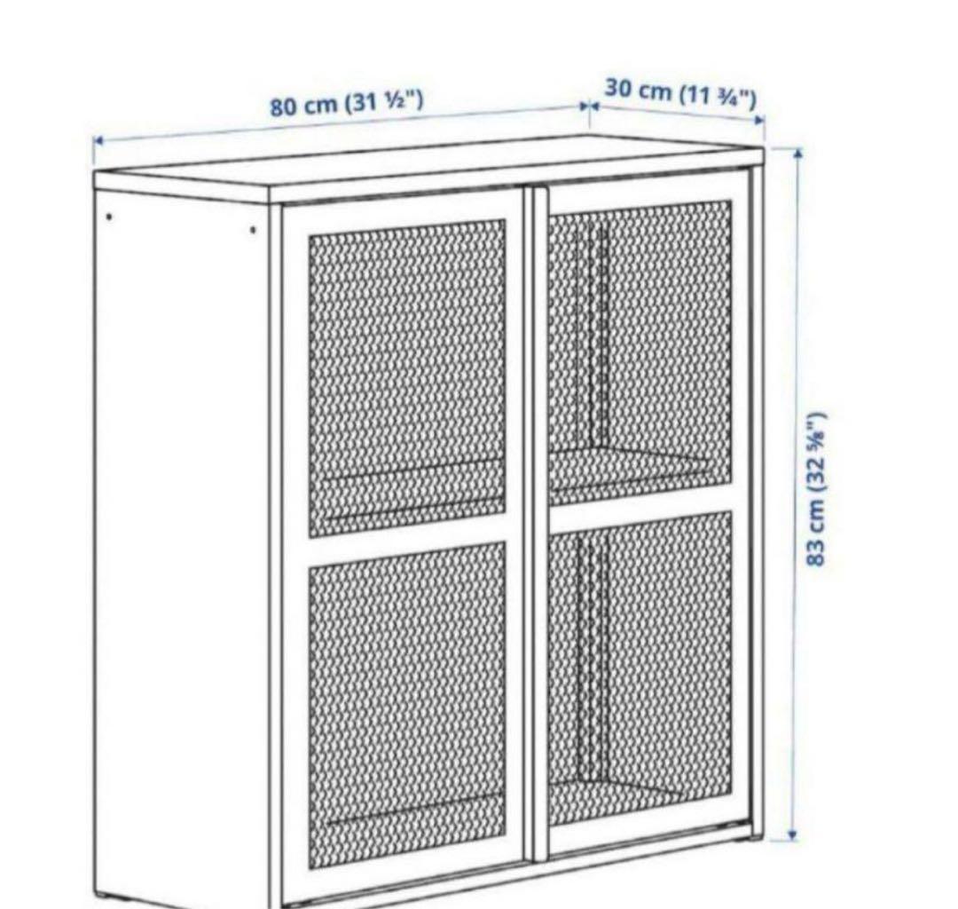 【値下げ不可】IKEA イーヴァル　ivar グレー　扉付　メッシュ