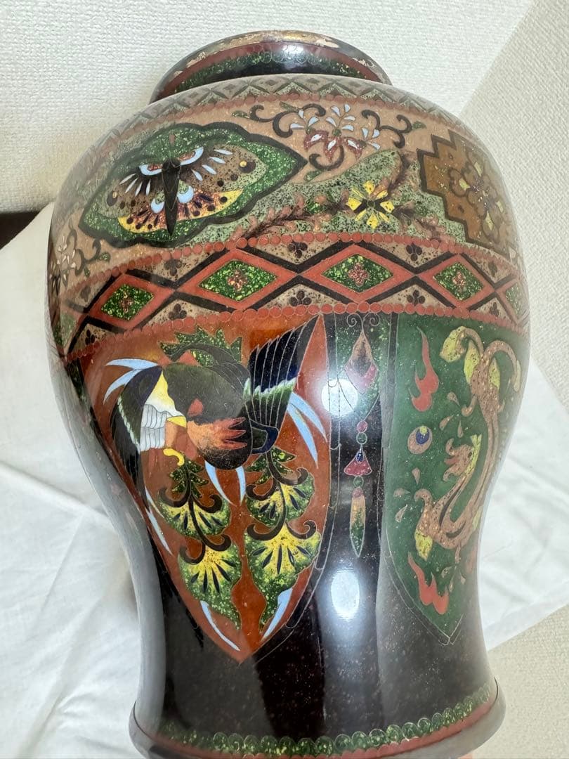 七宝焼　壺　花瓶　置物　アンティーク　コレクション