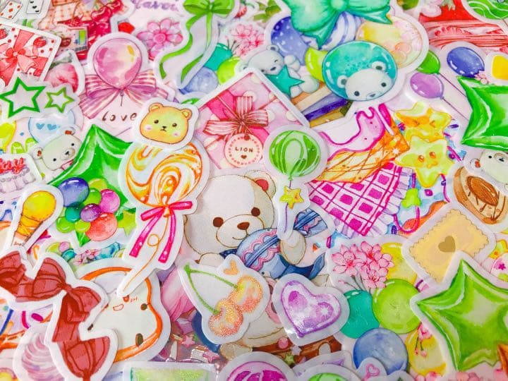 可愛いい❤️❤️フレークシール( ⸝⸝•ᴗ•⸝⸝ )くまさんと風船といっしょ♡♡