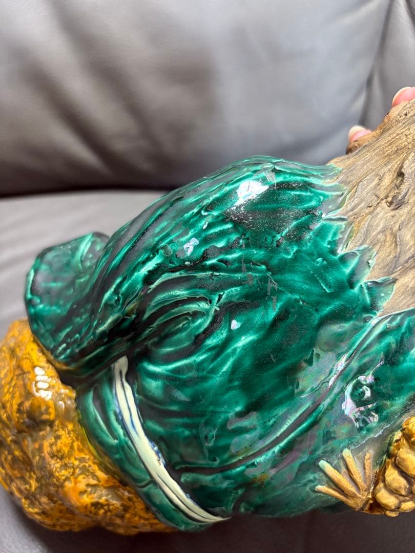 おばあさんとカエル　置物